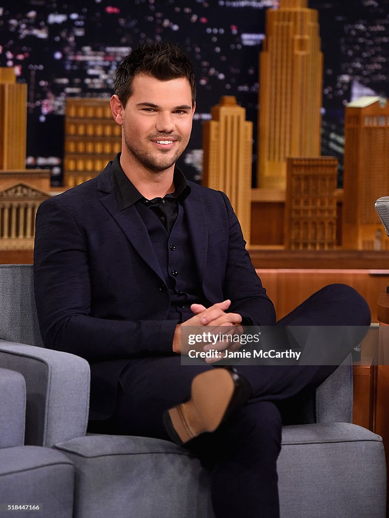 Taylor Lautner Visit's "The Tonight Show Starring Jimmy Fallon"