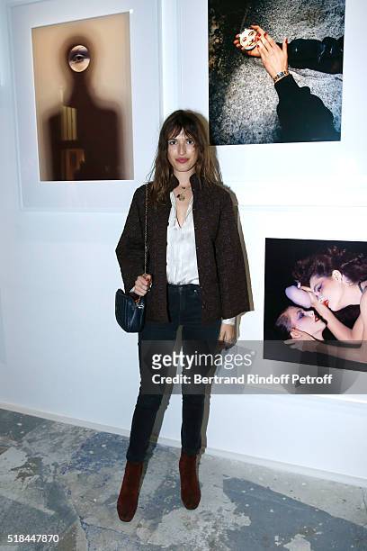 Jeanne Damas attends the 'Guy Bourdin - Portraits' - Exhibition Opening and Cocktail at Studio des Acacias on March 31, 2016 in Paris, France.