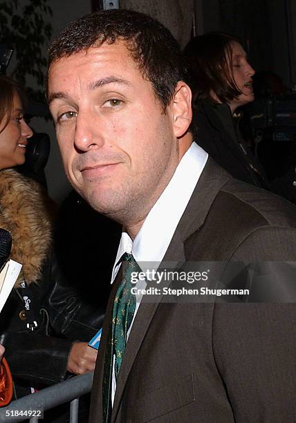 Actor Adam Sandler attends the Los Angeles premiere of Columbia Pictures "Spanglish" at the Mann Village Theater on December 9, 2004 in Westwood,...