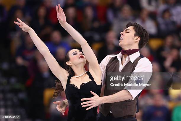 Federica Testa and Lukas Csolley of Slovakia skate in Free Dance Program during Day 4 of the ISU World Figure Skating Championships 2016 at TD Garden...