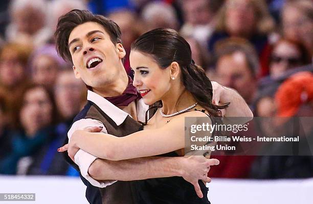 Federica Testa and Lukas Csolley of Slovakia compete during Day 4 of the ISU World Figure Skating Championships 2016 at TD Garden on March 31, 2016...