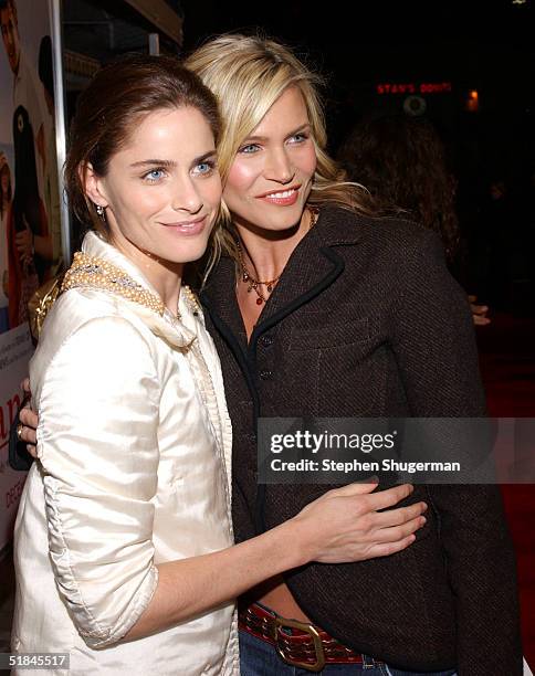 Actress Amanda Peet and actress Natasha Henstridge attend the Los Angeles premiere of Columbia Pictures "Spanglish" at the Mann Village Theater on...