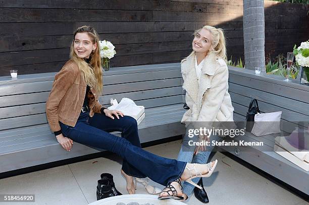 Baylee Soles and Kelsey Soles attend Imagine Vince Camuto Launch Event at the Home of The A List's Ashlee Margolis on March 31, 2016 in Beverly...