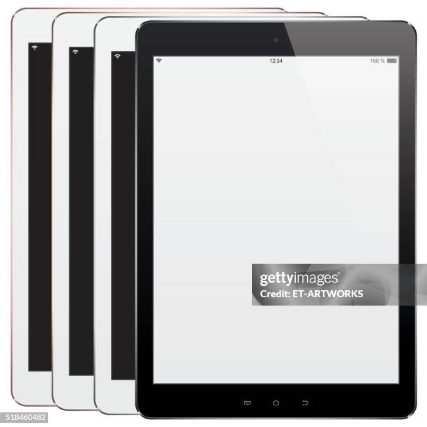 vector digital tablets with blank screen - computer blank screen stock illustrations