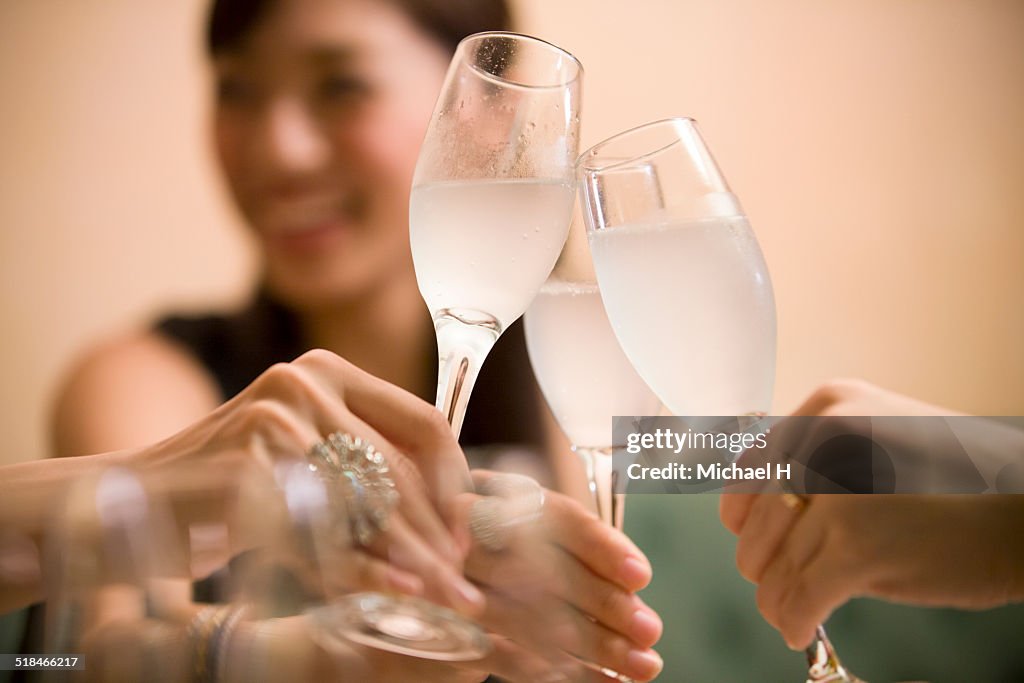 Two girls having party