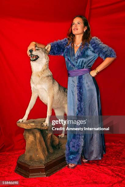 Jade Jagger poses in a Victorian-themed booth at the "Amnesty International - VIP Burlesque Party" at Canvas on November 25, 2004 in London. Thrown...