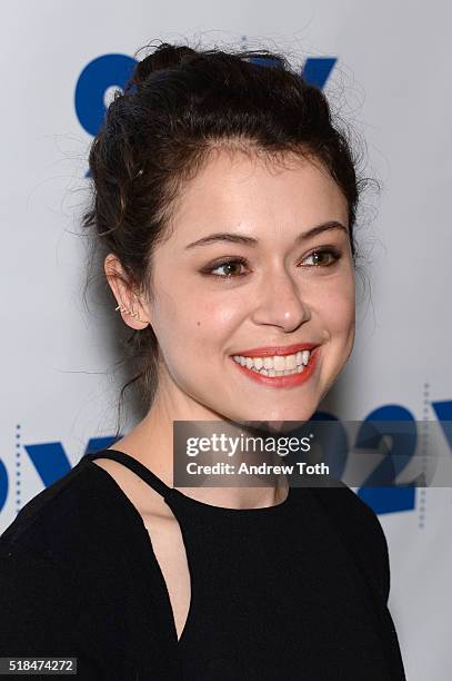 Actress Tatiana Maslany attends An Evening with the Cast & Co-Creator of "Orphan Black" at 92nd Street Y on March 31, 2016 in New York City.