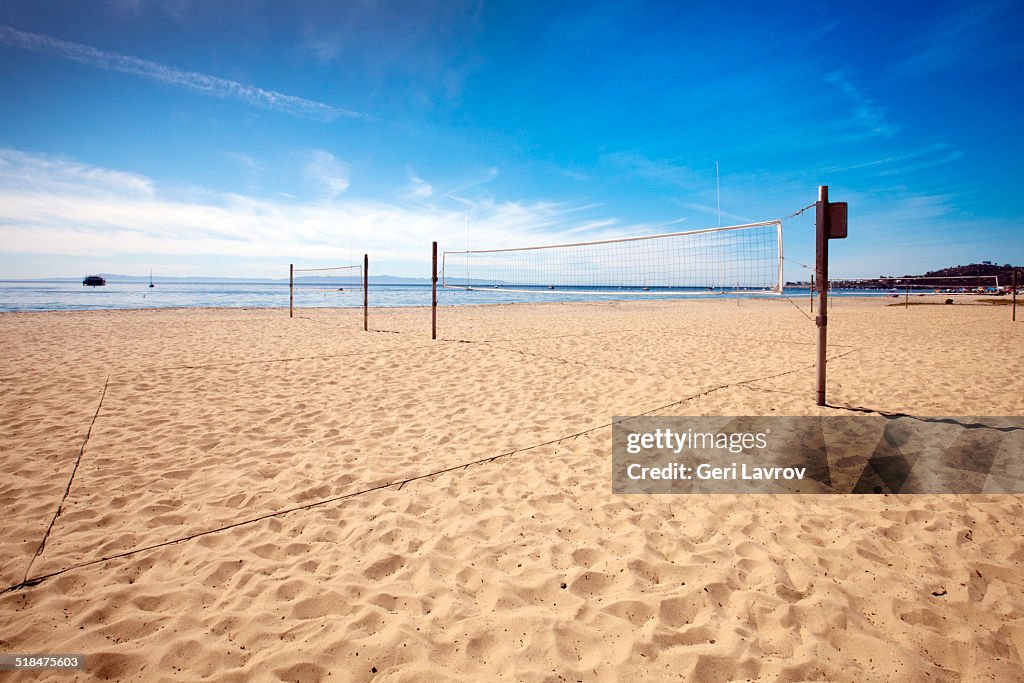 Volleyball nets at East Beach: Santa Barbara, CA