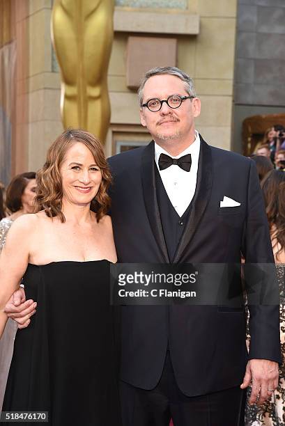 Director Adam McKay and Shira Piven attend the 88th Annual Academy Awards at Hollywood & Highland Center on February 28, 2016 in Hollywood,...
