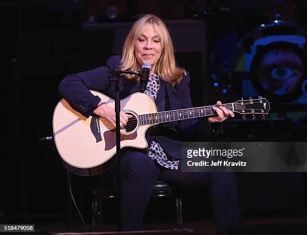 Rickie Lee Jones performs "All the Young Dudes" onstage at Michael Dorf Presents - The Music of David Bowie at Carnegie Hall at Carnegie Hall on...