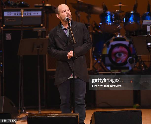 Michael Dorf speaks onstage at Michael Dorf Presents - The Music of David Bowie at Carnegie Hall at Carnegie Hall on March 31, 2016 in New York City.