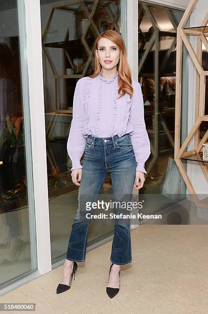 Emma Roberts attends Imagine Vince Camuto Launch Event at the Home of The A List's Ashlee Margolis on March 31, 2016 in Beverly Hills, California.