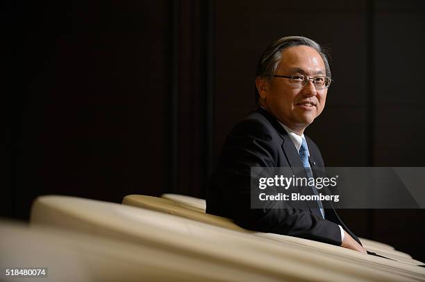 Takeshi Kunibe, chairman of Japanese Bankers Association and president of Sumitomo Mitsui Banking Corp., poses for a photograph in Tokyo, Japan, on...