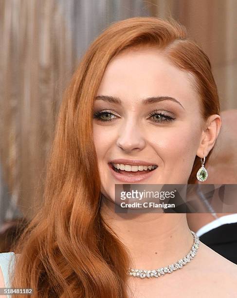 Actress Sophie Turner attends the 88th Annual Academy Awards at the Hollywood & Highland Center on February 28, 2016 in Hollywood, California.