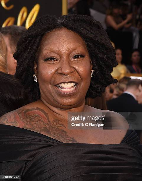 Actress and TV personality Whoopi Goldberg attends the 88th Annual Academy Awards at the Hollywood & Highland Center on February 28, 2016 in...