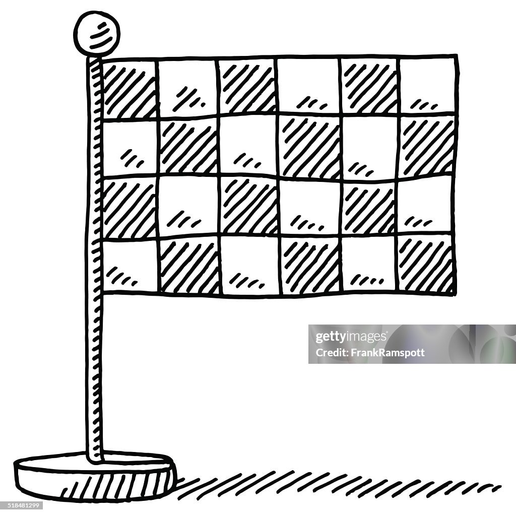 Checkered Flag Finish Symbol Drawing