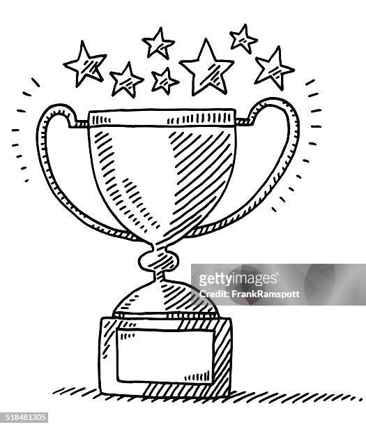 trophy leistung stars zeichnung - auszeichnung stock-grafiken, -clipart, -cartoons und -symbole