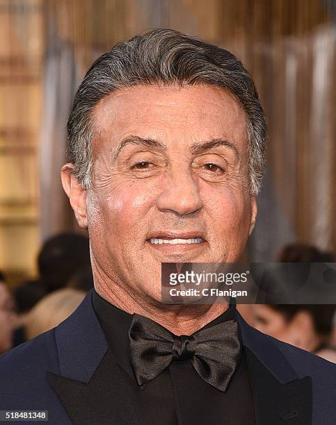 Actor Sylvester Stallone attends the 88th Annual Academy Awards at Hollywood & Highland Center on February 28, 2016 in Hollywood, California.