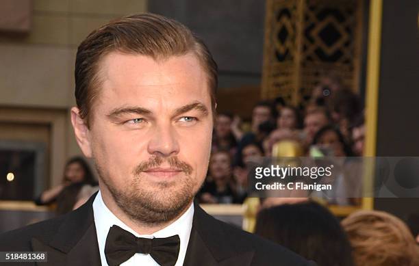 Actor Leonardo DiCaprio attends the 88th Annual Academy Awards at Hollywood & Highland Center on February 28, 2016 in Hollywood, California.