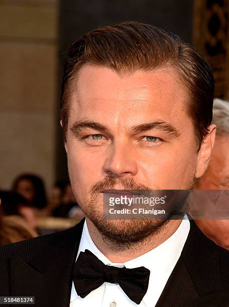 Actor Leonardo DiCaprio attends the 88th Annual Academy Awards at Hollywood & Highland Center on February 28, 2016 in Hollywood, California.