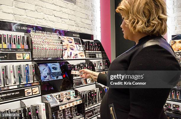 Virgina Guests attend the NYX Professional makeup store grand opening preview party at Tysons Corner Center in Mclean, Virgina on Wednesday, March...
