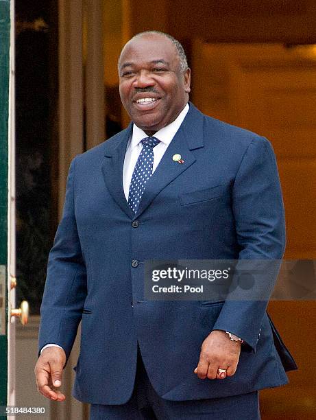 President of Gabonese Republic Ali Bongo Ondimba arrives for the working dinner for the heads of delegations at the Nuclear Security Summit on the...