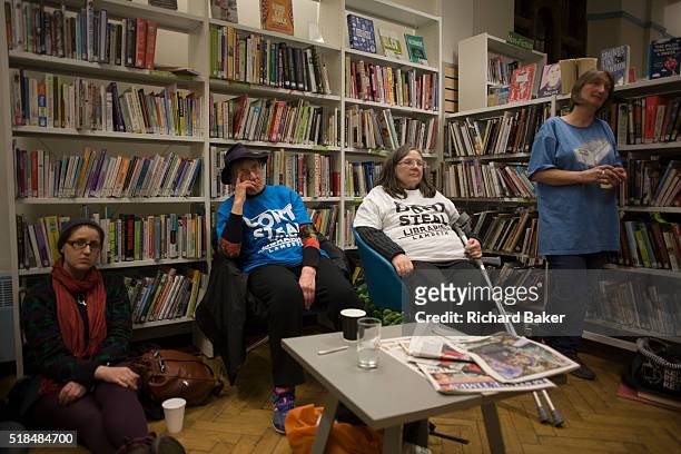 In the final hours before the closure, locals use the facilities of Carnegie Library, in the south London borough of Lambeth on 31st March 2016 in...