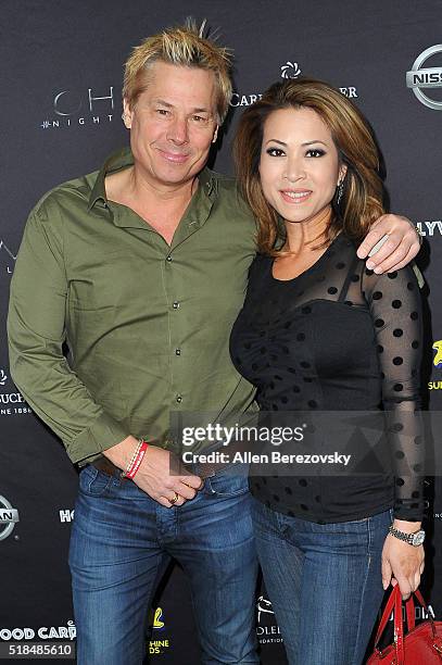 Radio personality Kato Kaelin and tv anchor Leyna Nguyen attend the 2nd Annual Hollywood Cares Poker Invitational at OHM Nightclub on March 31, 2016...