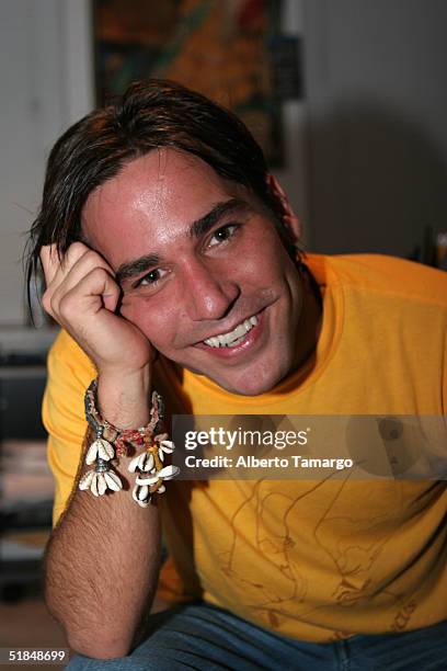 Hector Montaner poses at Hector Montaner record release concert for his new album "Amor de Bueno" at Macarena Restaurant December 9, 2004 in Miami...
