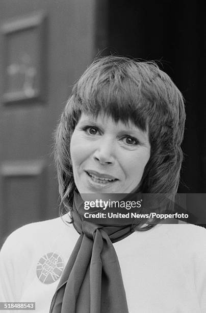 English actress Judy Carne pictured in London on 6th January 1981.