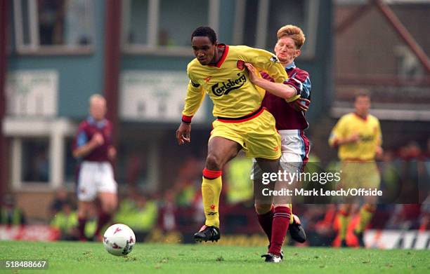 September 1997 - FA Premiership - West Ham United v Liverpool - Paul Ince of Liverpool is challenged by Steve Lomas of West Ham.