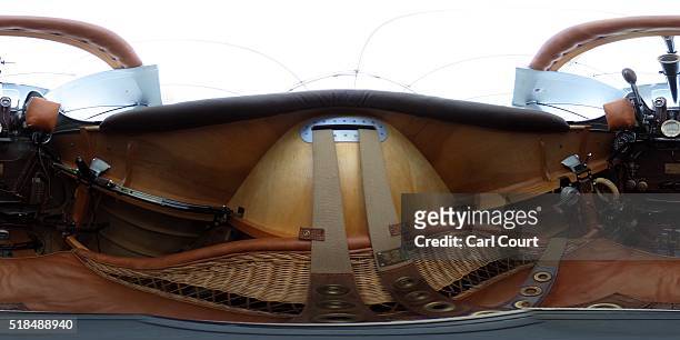 General view of a World War I Sopwith Snipe cockpit at Horseguards Parade on March 30, 2016 in London, England. The RAF Museum will display aircraft...