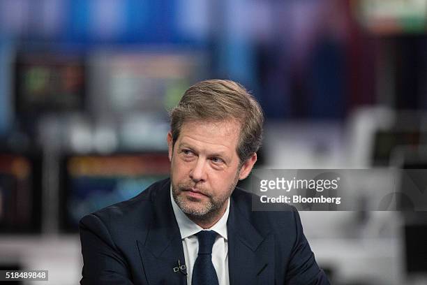 Niccolo Barattieri di San Pietro, chief executive officer of Northacre Plc, pauses during a Bloomberg Television interview on Friday, April 1, 2016....