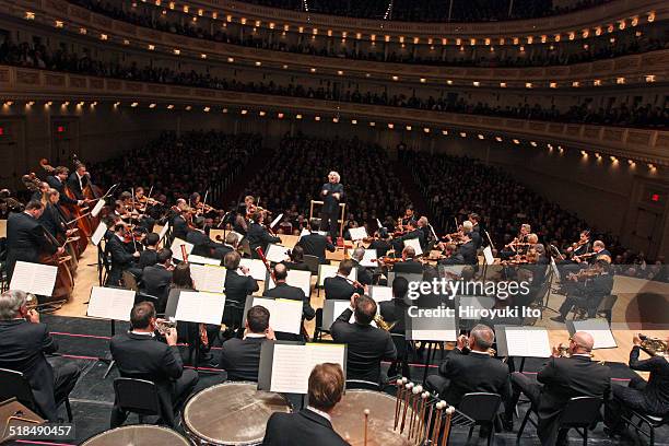 Simon Rattle leading the Berlin Philharmonic in Schumann Symphonies at Carnegie Hall on Sunday night, October 5, 2014.