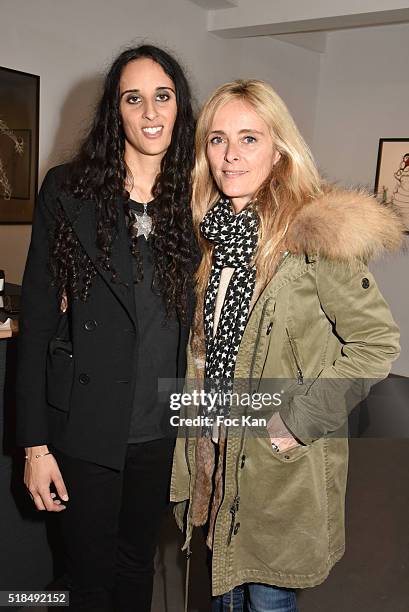 Roxanne Depardieu and Marie Poniatowski attend "Mr. Otto Noselong" : Roxanne Depardieu Drawings and Paintings Exhibition Preview at Galerie Catherine...