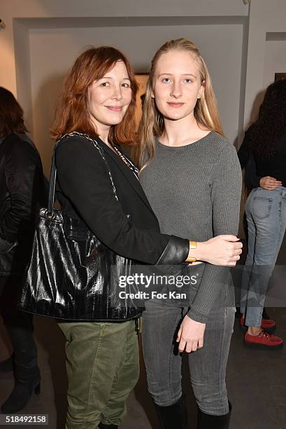 Elise Depardieu and Louise Depardieu attend "Mr. Otto Noselong" : Roxanne Depardieu Drawings and Paintings Exhibition Preview at Galerie Catherine...