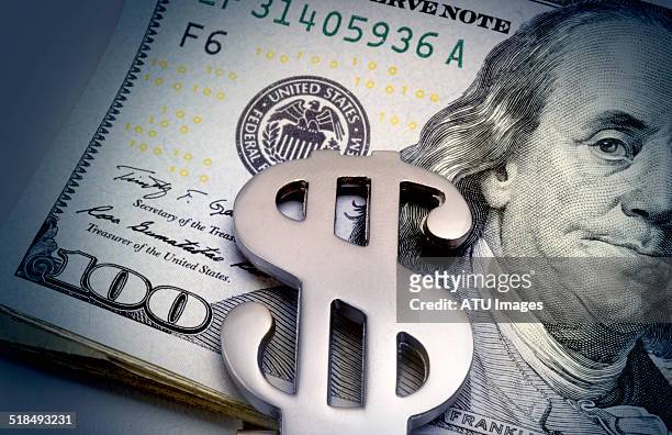 money clip on bills - dollars foto e immagini stock