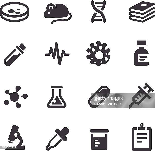 medical research icons - acme series - molecular structure isolated stock illustrations