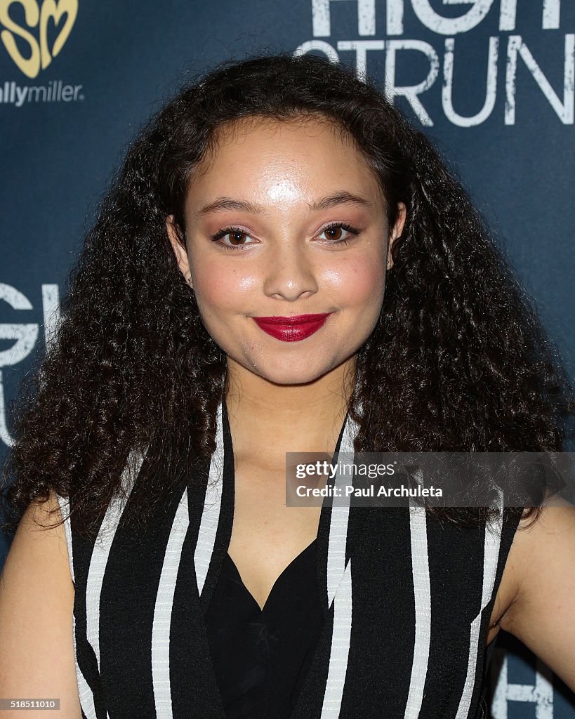 Actress Kayla Maisonet attends the premiere of "High Strung" at The