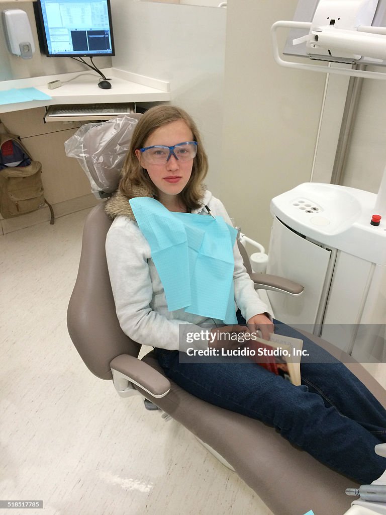 Teen girl waiting for a dental exam