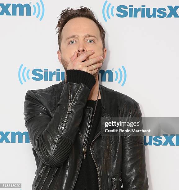 Aaron Paul visits at SiriusXM Studio on April 1, 2016 in New York City.