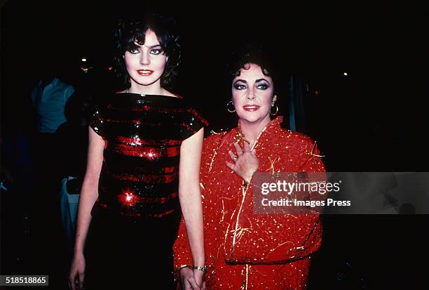 Elizabeth Taylor and Maria Burton at the Roxy Roller Disco circa 1980 in New York City.