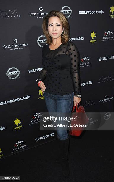 Newscaster Leyna Nguyen arrives for the Hollywood Cares Second Annual Poker Tournament To Benefit Stand Up For Gus And The Sunshine Kids Foundation...