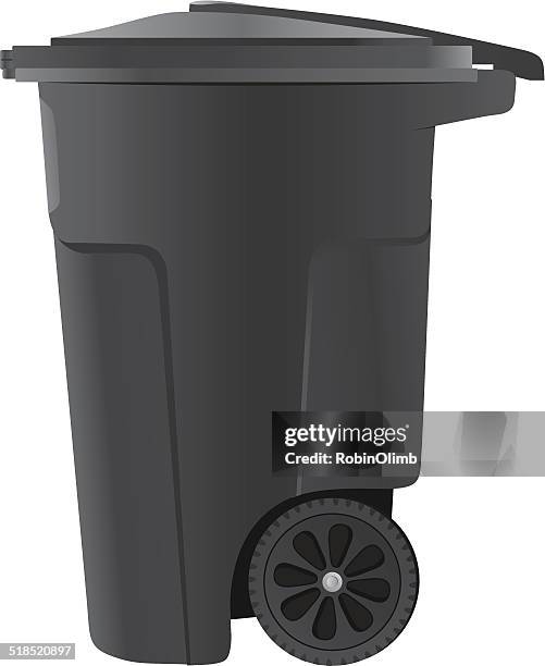 trash bin - lid stock illustrations