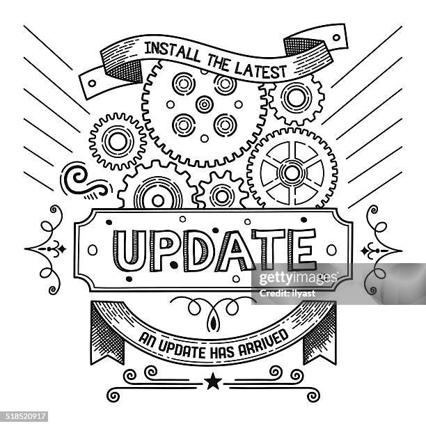 version update - software release stock illustrations