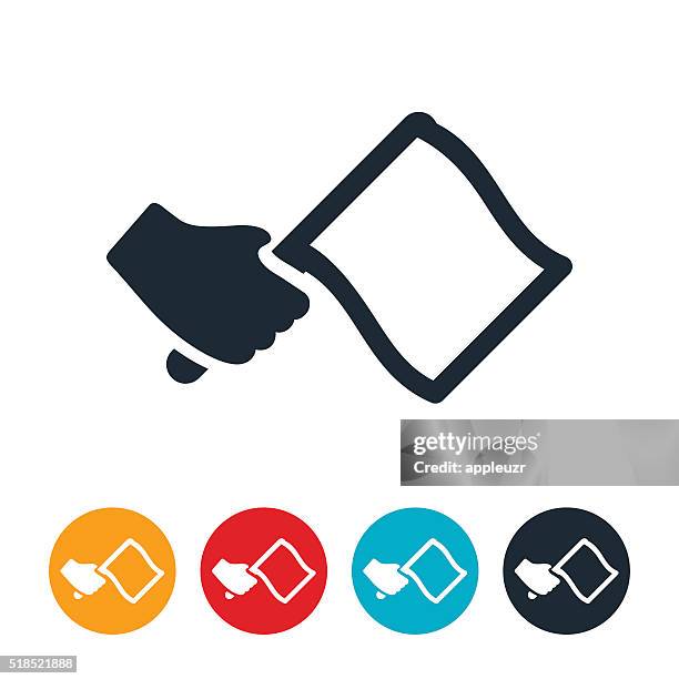 hand holding flag icon - holding flag stock illustrations