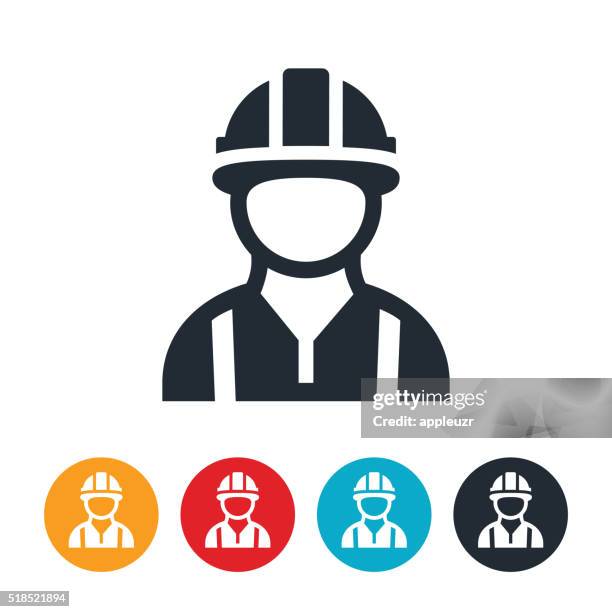 ilustraciones, imágenes clip art, dibujos animados e iconos de stock de trabajador de la construcción icono - reflective clothing