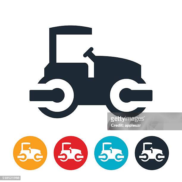 road roller icon - steam roller stock illustrations