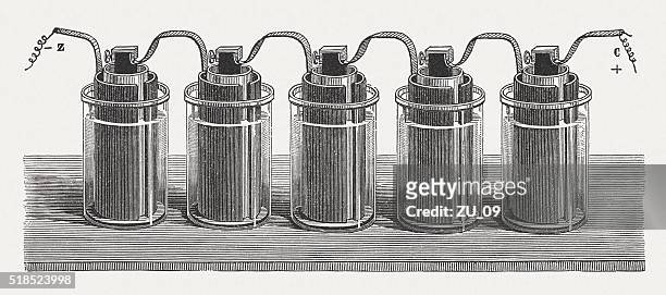 ガルバニックバッテリ、木製の彫り込み、発行に 1880 ） - alessandro volta点のイラスト素材／クリップアート素材／マンガ素材／アイコン素材