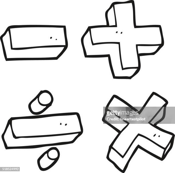 Black And White Cartoon Math Symbols High-Res Vector Graphic - Getty Images